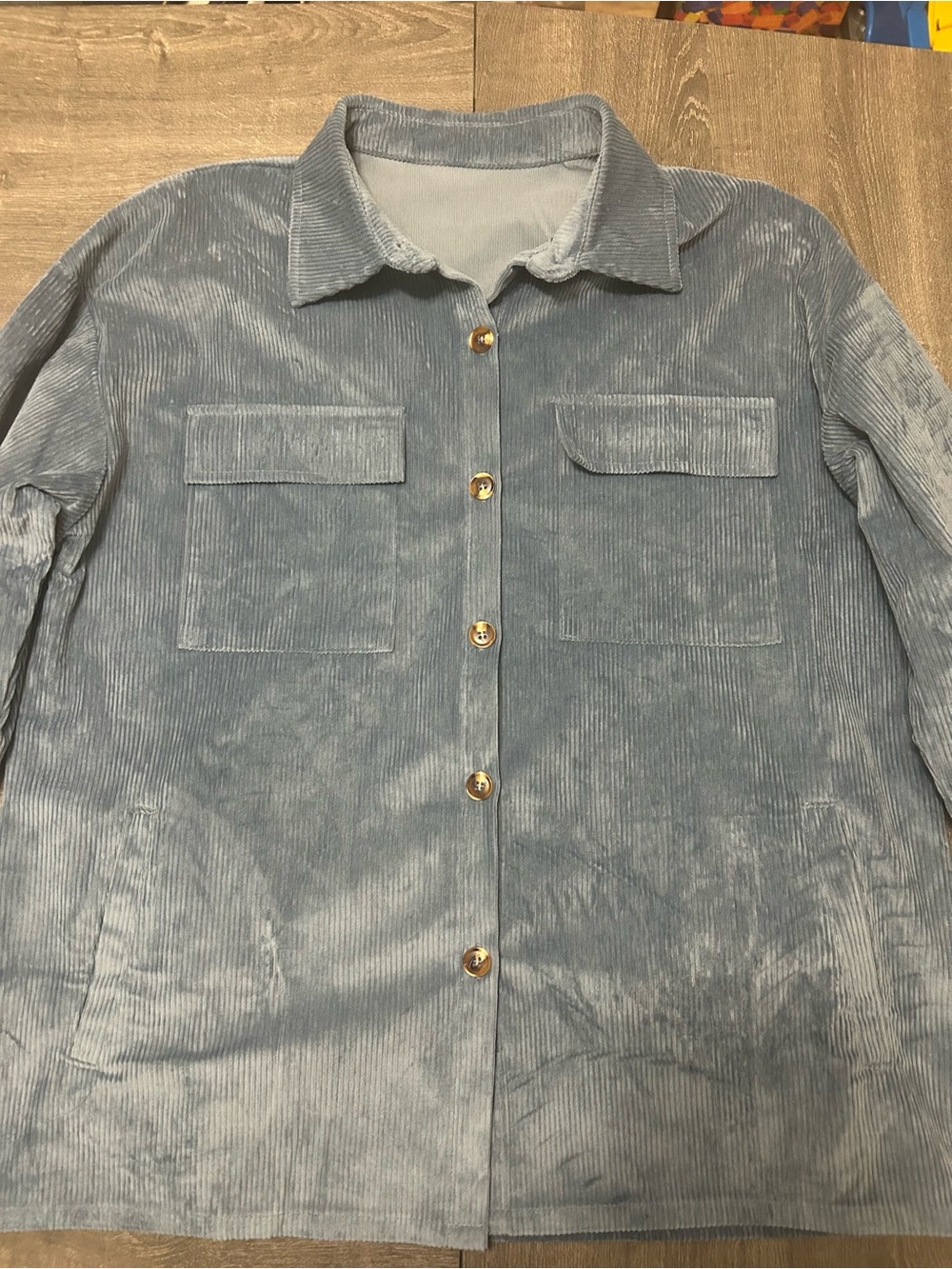 Source Unknown Light Blue Corduroy Shirt Jacket